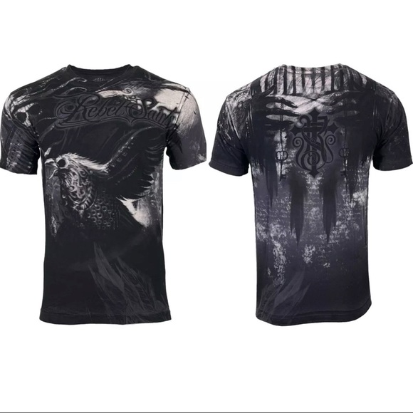Xtreme Couture Rebel Saint Men's T-Shirt | Affliction Dark Death Biker Graphic Tee - View #2